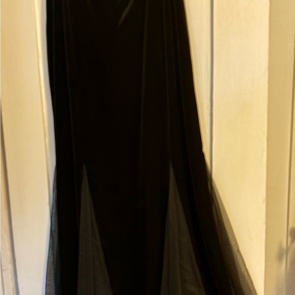 Romantic Black Velvet Jacket and skirt with Satin Trim - Picture 2 of 2